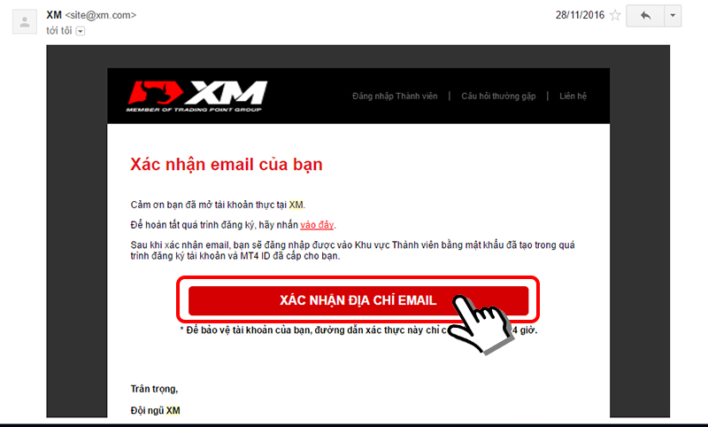 mở tài khoản thực XM